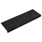 vidaXL Tapis d'escalier autocollants 30 pièces 65 x 21 x 4 cm Noir Bord rectangulaire