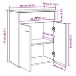 vidaXL Buffet chêne artisanal 60x30x75 cm bois d'ingénierie