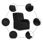 vidaXL Fauteuil inclinable Noir Similicuir