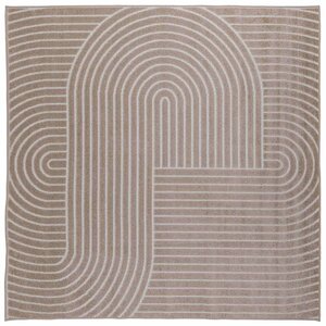 vidaXL Tapis de surface Carré HUARTE Beige 240 x 240 cm Polyester