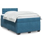 vidaXL Sommier à lattes de lit et matelas Bleu foncé 120x200cm Velours