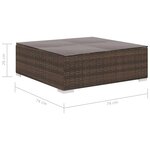 vidaXL Salon de jardin 8 Pièces avec coussins résine tressée marron
