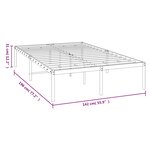 vidaXL Cadre de lit métal sans matelas noir 135x190 cm