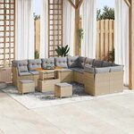 vidaXL Ensemble de canapé de jardin 13 Pièces beige et gris clair