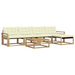 vidaXL Ensemble de canapés d'extérieur 6 Pièces Blanc et crème
