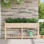 Jardinière vidaXL avec étagère 161x43x76 cm en bois massif de sapin
