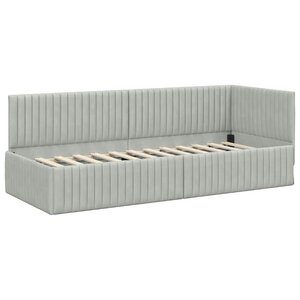 vidaXL Cadre de lit d'angle Gris clair 80 x 200 cm Velours