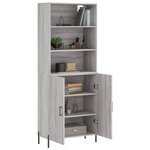 vidaXL Buffet haut Sonoma gris 69 5x34x180 cm Bois d'ingénierie