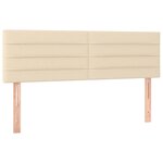 vidaXL Sommier à lattes de lit avec matelas LED Crème 140x200 cm Tissu