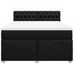vidaXL Sommier à lattes de lit avec matelas Noir 140x200 cm Tissu