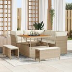 vidaXL Ensemble de canapé de jardin avec coussin 8 Pièces beige et crème