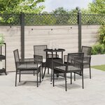 vidaXL Ensemble de Salle à Manger de Jardin 5 Pièces Noir en Poly Rattan