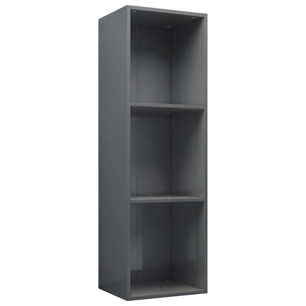 vidaXL Bibliothèque/Meuble TV Gris brillant Bois d’ingénierie