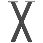 vidaXL Pieds de table basse en forme de X  2 pièces  anthracite  28 x (42-43) cm  acier