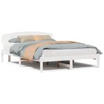 vidaXL Cadre de lit Blanc 140 x 200 cm Bois de pin massif