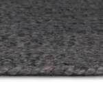vidaXL Tapis fait à la main Jute Rond 90 cm Gris foncé