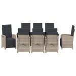 vidaXL Ensemble de salle à manger pour jardin 9 Pièces Gris clair