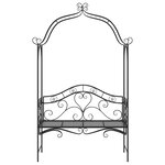 vidaXL Banc d'extérieur noir Noir Métal Grand Détails décoratifs