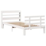 vidaXL Cadre de lit avec tête de lit sans matelas blanc 100x200 cm