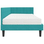 vidaXL Cadre de lit d'angle avec matelas 2 pc Turquoise 90 x 200 cm