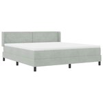 lit box spring vidaXL avec matelas gris clair 180x200 cm en velours