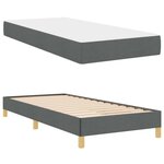 vidaXL Lit à ressorts avec matelas Gris foncé 90 x 190 cm tissu