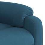 vidaXL Fauteuil inclinable électrique bleu velours