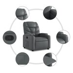 vidaXL Fauteuil inclinable Gris Similicuir