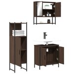 vidaXL Ensemble de meubles de salle de bain 3 Pièces Chêne marron