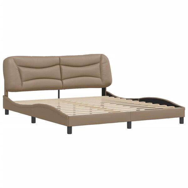 vidaXL Cadre de lit avec tête de lit Cappuccino 180x200 cm Similicuir