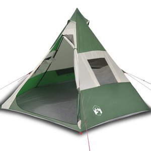 vidaXL Tente de camping tipi 7 personnes vert imperméable