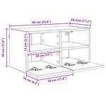 vidaXL Meuble TV mural Chêne noir 60 x 30 x 30 cm Bois d'ingénierie