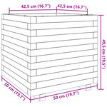 vidaXL Jardinière cire marron 50x50x49 5 cm bois de pin massif