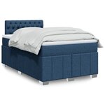 vidaXL Sommier à lattes de lit avec matelas bleu 120x190 cm tissu