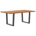 vidaXL Table à manger avec bord naturel 180x100x74cm bois massif chêne