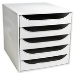 Module De Classement Ecobox+ Office 5 Tiroirs - Gris - Exacompta