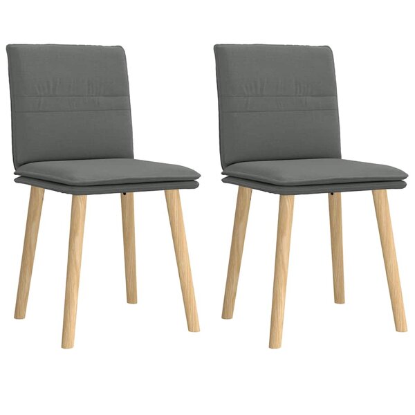 vidaXL Chaises à manger lot de 2 gris foncé tissu