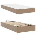 vidaXL Cadre de lit avec matelas Cappuccino 90 x 190 cm Faux cuir