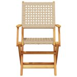 vidaXL Chaises de jardin pliantes lot de 6 beige rotin et bois massif