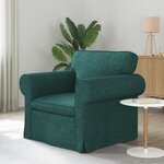 vidaXL Canapé Vert foncé 215 x 82 x 80 cm tissu