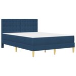 vidaXL Cadre de lit avec matelas Bleu 160 x 200 cm Tissu