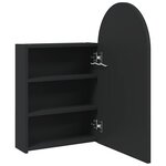 vidaXL Armoire de bain à miroir avec LED arquée noir 42x13x70 cm