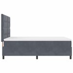 Lit à Sommier Box avec Matelas Gris Foncé 160x200 cm Velours