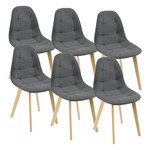 Lot de 6 chaises de salle à manger 86 x 53 x 47 cm gris foncé 03_0006788