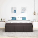 vidaXL Cadre de lit avec matelas Marron foncé 180 x 200 cm tissu