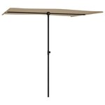 vidaXL Parasol de jardin avec mât en aluminium 2x1 5 m Taupe