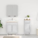 vidaXL Ensemble de mobilier de salle de bain FLORO 2 Pièces Blanc