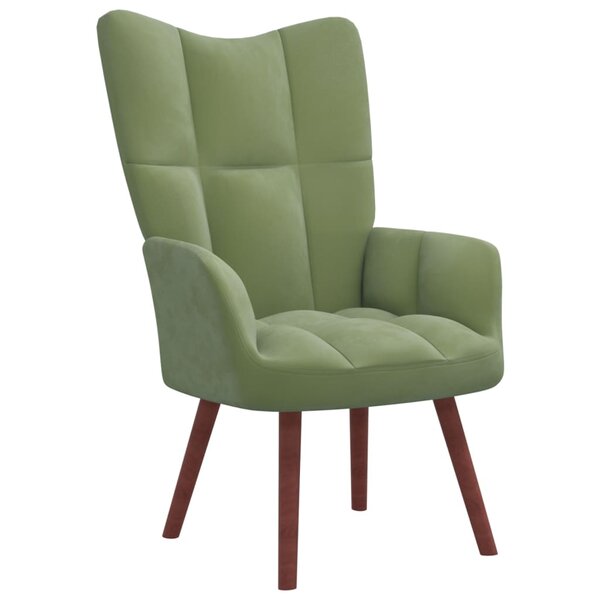 vidaXL Chaise de relaxation Vert clair Velours