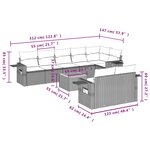 vidaXL Salon de jardin 9 Pièces avec coussins gris résine tressée