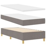 vidaXL Lit Box Spring avec Matelas Taupe 90x200 cm Tissu